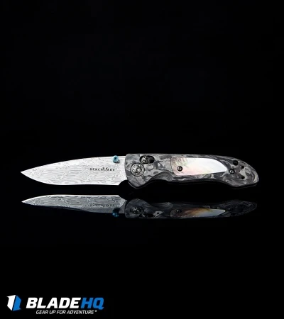 Benchmade 698-181 Foray Gold Class AXIS Lock Knife Marbled CF (3.2" Damasteel) 5 Benchmade 698-181 Foray Gold Class AXIS Lock Knife Marbled CF (3.2" Damasteel) - Image 5