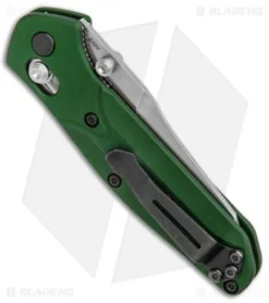 Benchmade 945 Mini Osborne AXIS Lock Knife Green (2.9" Satin) 6 Benchmade 945 Mini Osborne AXIS Lock Knife Green (2.9" Satin) -Benchmade Benchmade 945 Mini Osborne AXIS Lock Green Satin BHQ 118558 jr side