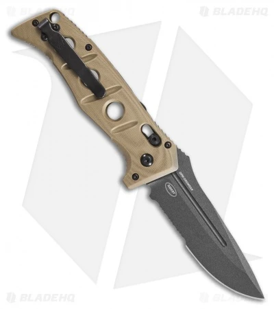 Benchmade Adamas Automatic Knife Desert Tan G-10 (3.8" Gray Serr) 2750SGY-3 3 Benchmade Adamas Automatic Knife Desert Tan G-10 (3.8" Gray Serr) 2750SGY-3 - Image 3