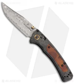 Benchmade Gold Class Mini Crooked River AXIS Lock Knife (3.4" Damascus)15085-201