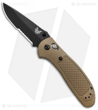 Benchmade Griptilian AXIS Lock Knife Sand (3.45" Black Serr) 551SBKSN-S30V 1 Benchmade Griptilian AXIS Lock Knife Sand (3.45" Black Serr) 551SBKSN-S30V