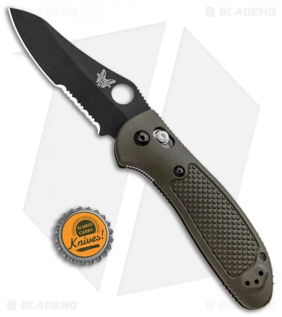 Benchmade Griptilian AXIS Lock Knife Olive Drab (3.45" Black Serr S30V) 550SBKOD 4 Benchmade Griptilian AXIS Lock Knife Olive Drab (3.45" Black Serr S30V) 550SBKOD - Image 4