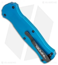Benchmade Infidel OTF Automatic Knife Blue Aluminum (3.91" Black) 3300BK-2001 6 Benchmade Infidel OTF Automatic Knife Blue Aluminum (3.91" Black) 3300BK-2001 -Benchmade Benchmade Infidel Dagger OTF Auto Blue aluminum 3300BK 2001 BHQ 114880 jr side