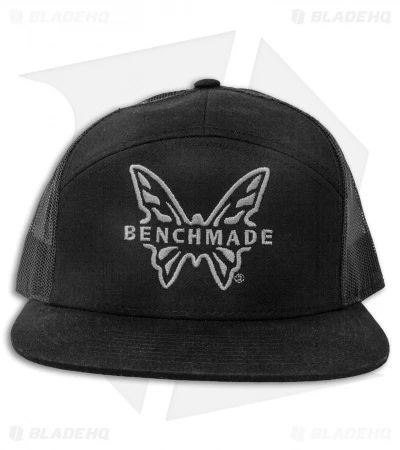 Benchmade Knives Snap Back Mesh 7 Panel Hat W/ Embroidered Logo - Black 1 Benchmade Knives Snap Back Mesh 7 Panel Hat W/ Embroidered Logo - Black