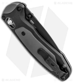 Benchmade 595SBK Mini Boost AXIS-Assist Knife Black/Gray (3.11" Black Serr) 6 Benchmade 595SBK Mini Boost AXIS-Assist Knife Black/Gray (3.11" Black Serr) -Benchmade Benchmade Mini Boost AXIS Assist Black Gray Black Serr 595SBK BHQ 78761 jr side