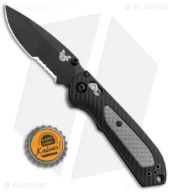 Benchmade Mini Freek AXIS Lock Knife Black/Gray (3" Black Serr) 565SBK 7 Benchmade Mini Freek AXIS Lock Knife Black/Gray (3" Black Serr) 565SBK -Benchmade Benchmade Mini Freek AXIS Lock Black Gray Black Serr 565SBK BHQ 78913 jr bottlecap