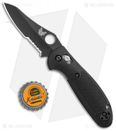 Benchmade Mini Griptilian AXIS Lock Knife Black (2.91" Black Serr) 555SBKHG 4 Benchmade Mini Griptilian AXIS Lock Knife Black (2.91" Black Serr) 555SBKHG - Image 4