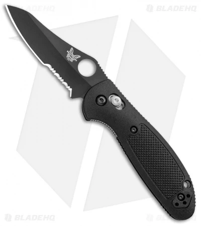 Benchmade Mini Griptilian AXIS Lock Knife Black (2.91" Black Serr) 555SBKHG 1 Benchmade Mini Griptilian AXIS Lock Knife Black (2.91" Black Serr) 555SBKHG