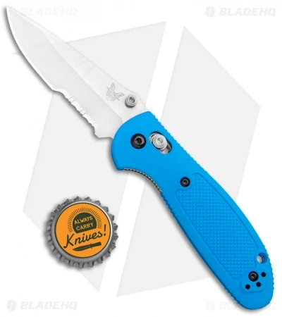 Benchmade Mini Griptilian AXIS Lock Knife Blue (2.91" Satin Serr) 556S-BLU 4 Benchmade Mini Griptilian AXIS Lock Knife Blue (2.91" Satin Serr) 556S-BLU - Image 4