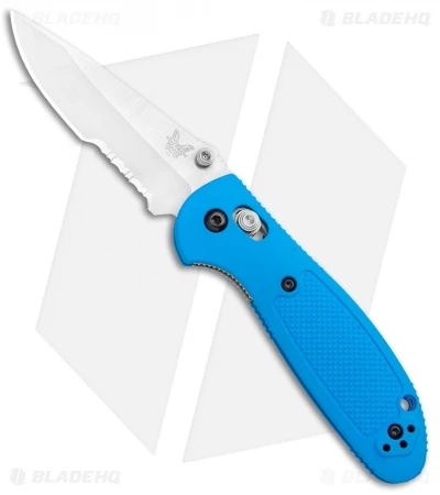 Benchmade Mini Griptilian AXIS Lock Knife Blue (2.91" Satin Serr) 556S-BLU 1 Benchmade Mini Griptilian AXIS Lock Knife Blue (2.91" Satin Serr) 556S-BLU