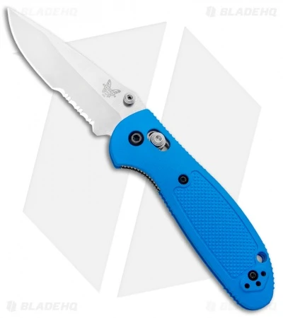 Benchmade Mini Griptilian AXIS Lock Knife Blue (2.91" Satin Serr) 556S-BLU-S30V 1 Benchmade Mini Griptilian AXIS Lock Knife Blue (2.91" Satin Serr) 556S-BLU-S30V