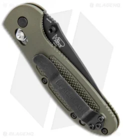Benchmade Mini Griptilian OD Green Tanto Knife (2.91" Black Serr) 557SBKOD -Benchmade Benchmade Mini Griptilian AXIS OD Green Tanto Black Serr 557SBKOD BHQ 112500 jr side