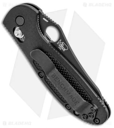 Benchmade Mini Griptilian Axis Lock Knife Black (2.91" Black Serr S30V) 555SBK 3 Benchmade Mini Griptilian Axis Lock Knife Black (2.91" Black Serr S30V) 555SBK - Image 3