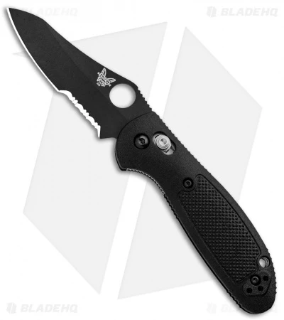 Benchmade Mini Griptilian Axis Lock Knife Black (2.91" Black Serr S30V) 555SBK 1 Benchmade Mini Griptilian Axis Lock Knife Black (2.91" Black Serr S30V) 555SBK