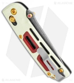 Benchmade Nakamura Limited Edition Saibu AXIS Lock Knife Ivory/Crimson G-10 -Benchmade Benchmade Nakamura Saibu AXIS Lock Ivory Grimson G 10 486 201 BHQ 118495 jr side