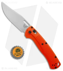 Benchmade Taggedout AXIS Lock Knife Orange Grivory (3.5" Stonewash) 15535 -Benchmade Benchmade Taggedout AXIS Lock Orange Grivory SW BHQ 137283 jr bottlecap