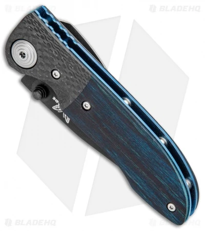 Vintage Benchmade 690 Liner Lock Knife Blue Wood/CF (3.625" Black) 690BTBLU 2 Vintage Benchmade 690 Liner Lock Knife Blue Wood/CF (3.625" Black) 690BTBLU - Image 2