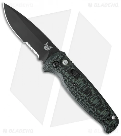 Benchmade CLA Compact Lite Auto Knife Green/Black (3.4" Black Serr) 4300SBK-1 1 Benchmade CLA Compact Lite Auto Knife Green/Black (3.4" Black Serr) 4300SBK-1