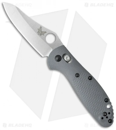 Benchmade Mini Griptilian AXIS Lock Knife Gray/Blue G-10 (2.91" Satin) 555-1 1 Benchmade Mini Griptilian AXIS Lock Knife Gray/Blue G-10 (2.91" Satin) 555-1
