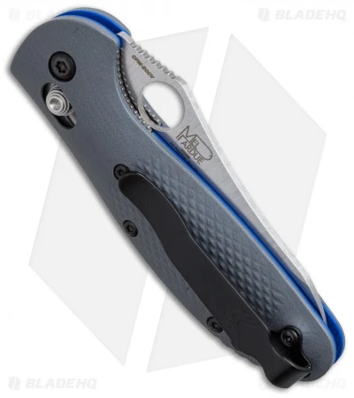 Benchmade Mini Griptilian AXIS Lock Knife Gray/Blue G-10 (2.91" Satin) 555-1 3 Benchmade Mini Griptilian AXIS Lock Knife Gray/Blue G-10 (2.91" Satin) 555-1 - Image 3