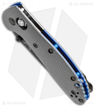 Benchmade Mini Griptilian AXIS Lock Knife Gray/Blue G-10 (2.91" Black) 556BK-1 3 Benchmade Mini Griptilian AXIS Lock Knife Gray/Blue G-10 (2.91" Black) 556BK-1 - Image 3