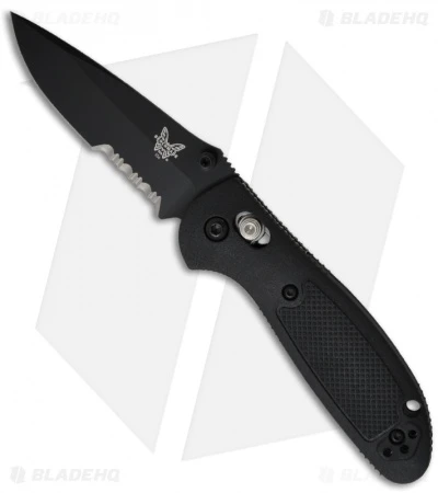 Benchmade Mini Griptilian AXIS Lock Knife Black (2.91" Black Serr) 556SBK 1 Benchmade Mini Griptilian AXIS Lock Knife Black (2.91" Black Serr) 556SBK