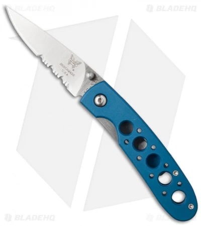 Vintage Benchmade Leopard 612S-BLU Liner Lock Knife (3.0" Satin Serr) 1 Vintage Benchmade Leopard 612S-BLU Liner Lock Knife (3.0" Satin Serr)