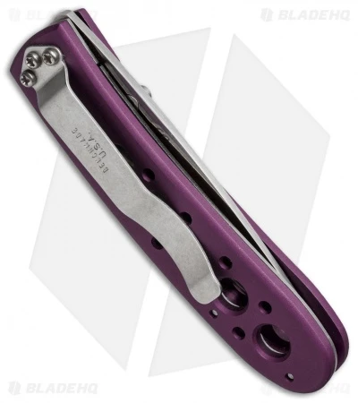 Vintage Benchmade Leopard 612S-PUR Liner Lock Knife (3.0" Satin Serr) 2 Vintage Benchmade Leopard 612S-PUR Liner Lock Knife (3.0" Satin Serr) - Image 2