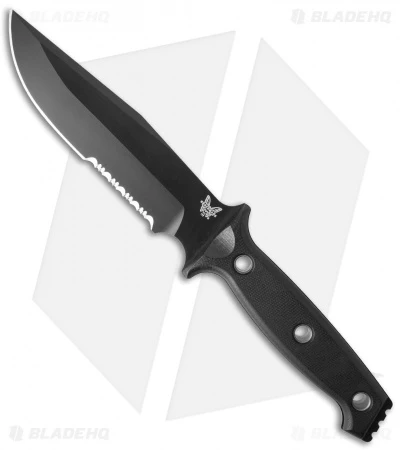 Benchmade Sibert Arvensis Knife Black G-10 (6.44" Black Serr) 119SBK 1 Benchmade Sibert Arvensis Knife Black G-10 (6.44" Black Serr) 119SBK