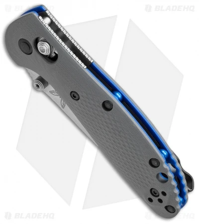 Benchmade Mini Griptilian AXIS Lock Knife Gray/Blue G-10 (2.91" Satin) 556-1 2 Benchmade Mini Griptilian AXIS Lock Knife Gray/Blue G-10 (2.91" Satin) 556-1 - Image 2
