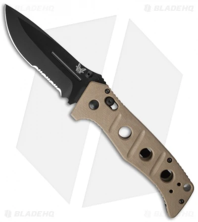 Benchmade Sibert 275SBKSN Adamas AXIS Lock Knife Tan G-10 (3.82" Black Serr) 1 Benchmade Sibert 275SBKSN Adamas AXIS Lock Knife Tan G-10 (3.82" Black Serr)